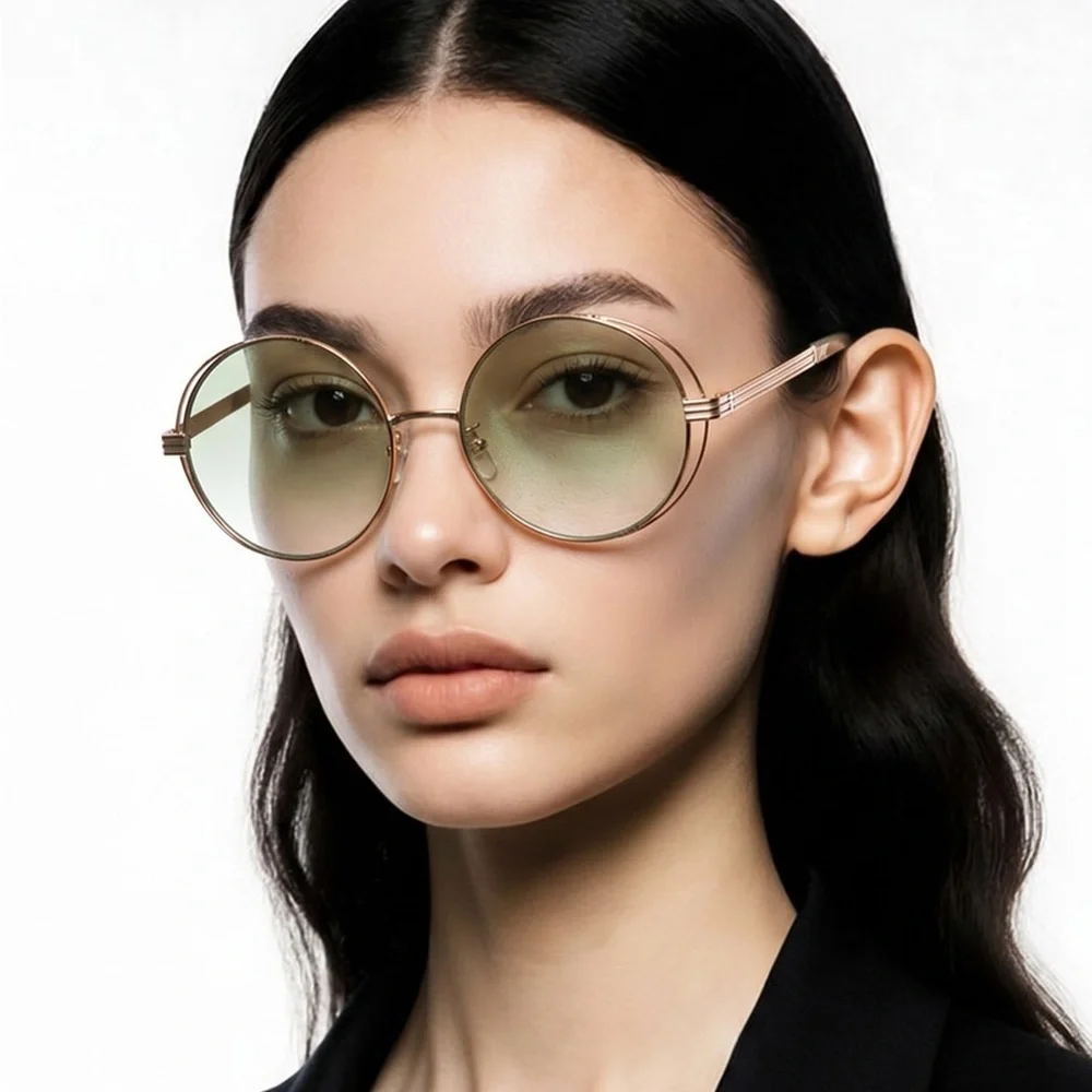 ✨ Tory Burch TY6085 Green & Gold Oversized Round Sunglasses – New Authentic